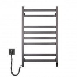 Полотенцесушитель электрический нержавеющий NAVIN Авангард 480х800 Sensor, Gun Metal, левосторонний с таймером